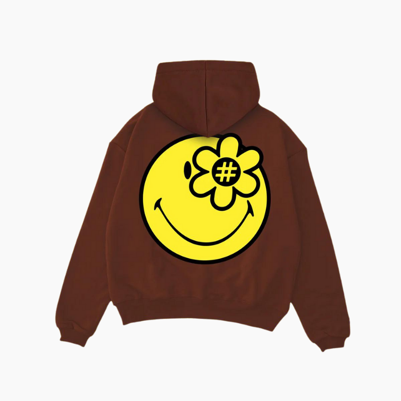 SMILEYWORLD® LOGO HOODIE | BROWN