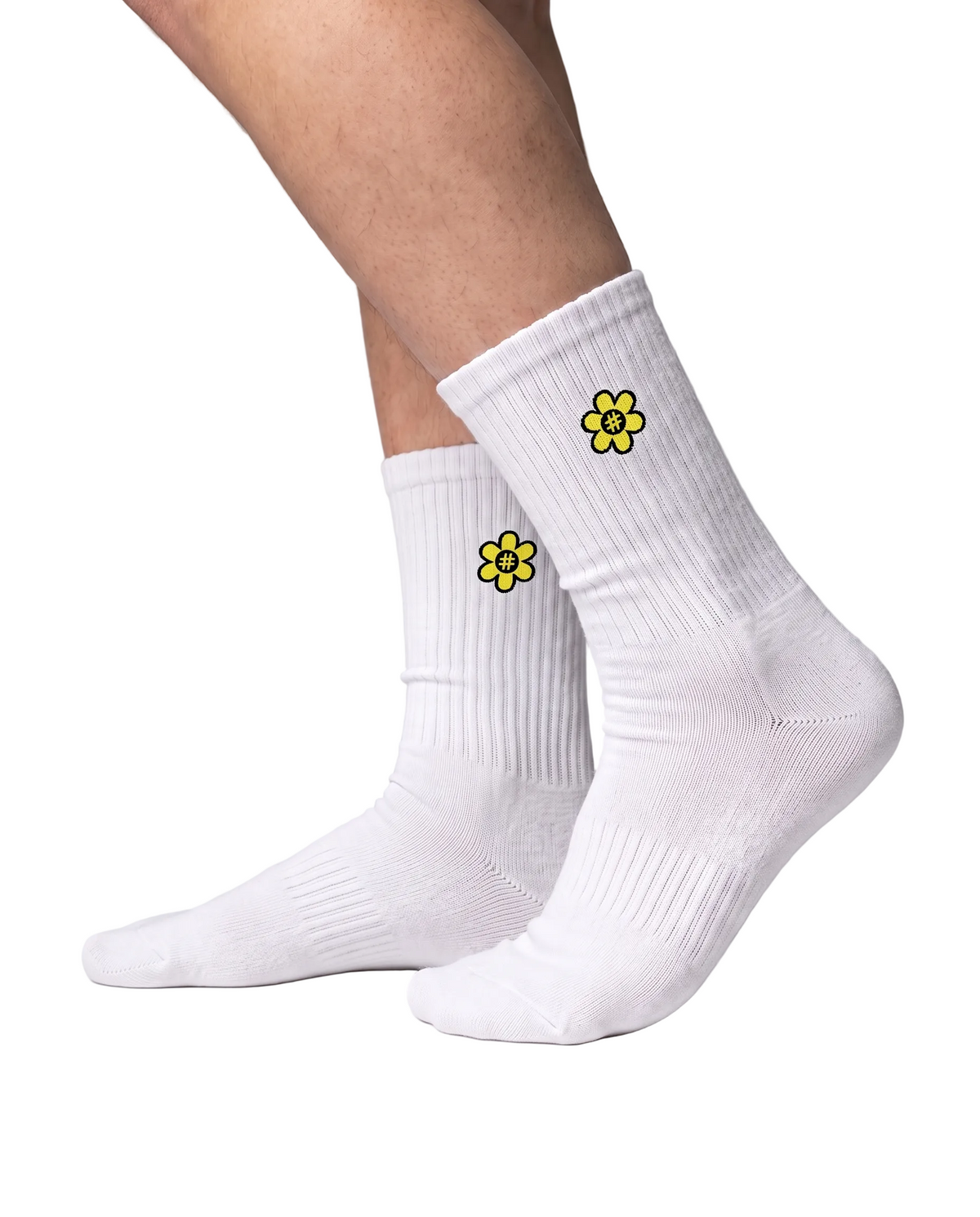 WTP Flower Logo Socks | White