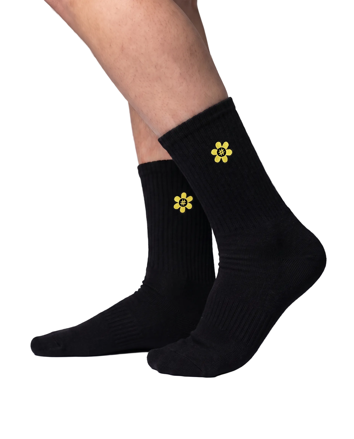 WTP Flower Logo Socks | Black