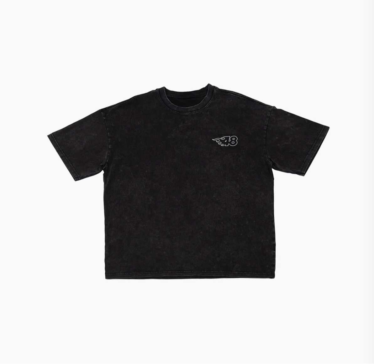 "FIRE48 BW" Washed Tee | Black