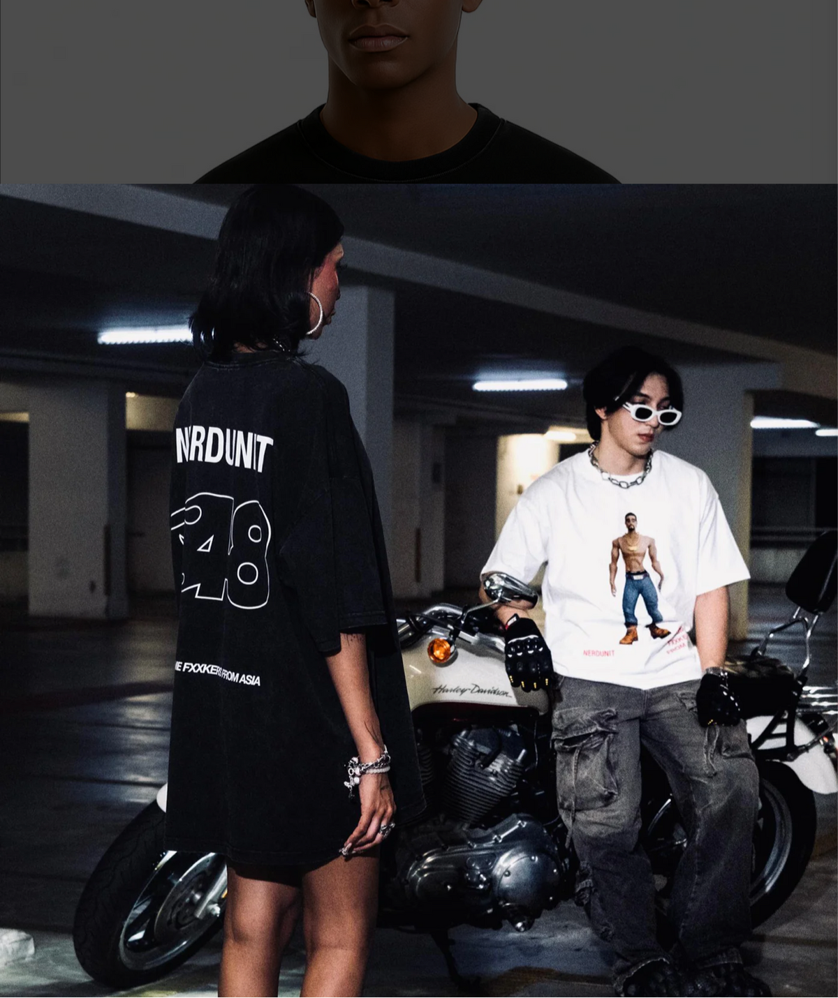 "FIRE48 BW" Washed Tee | Black