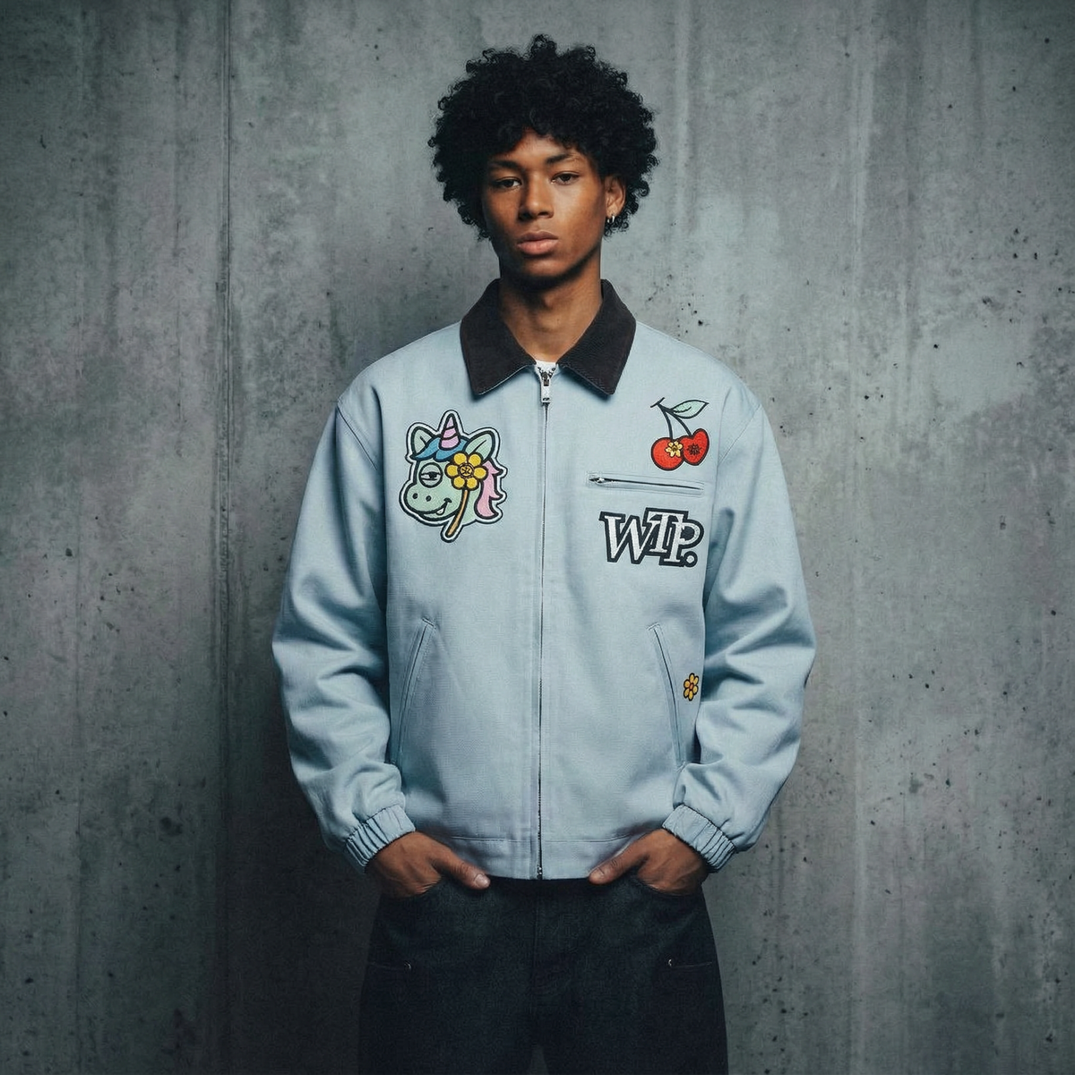 "Dream" Work Jacket | Pastel Blue