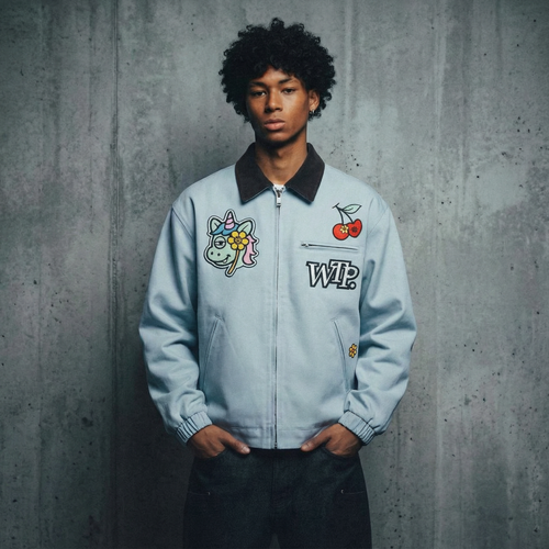 "Dream" Work Jacket | Pastel Blue