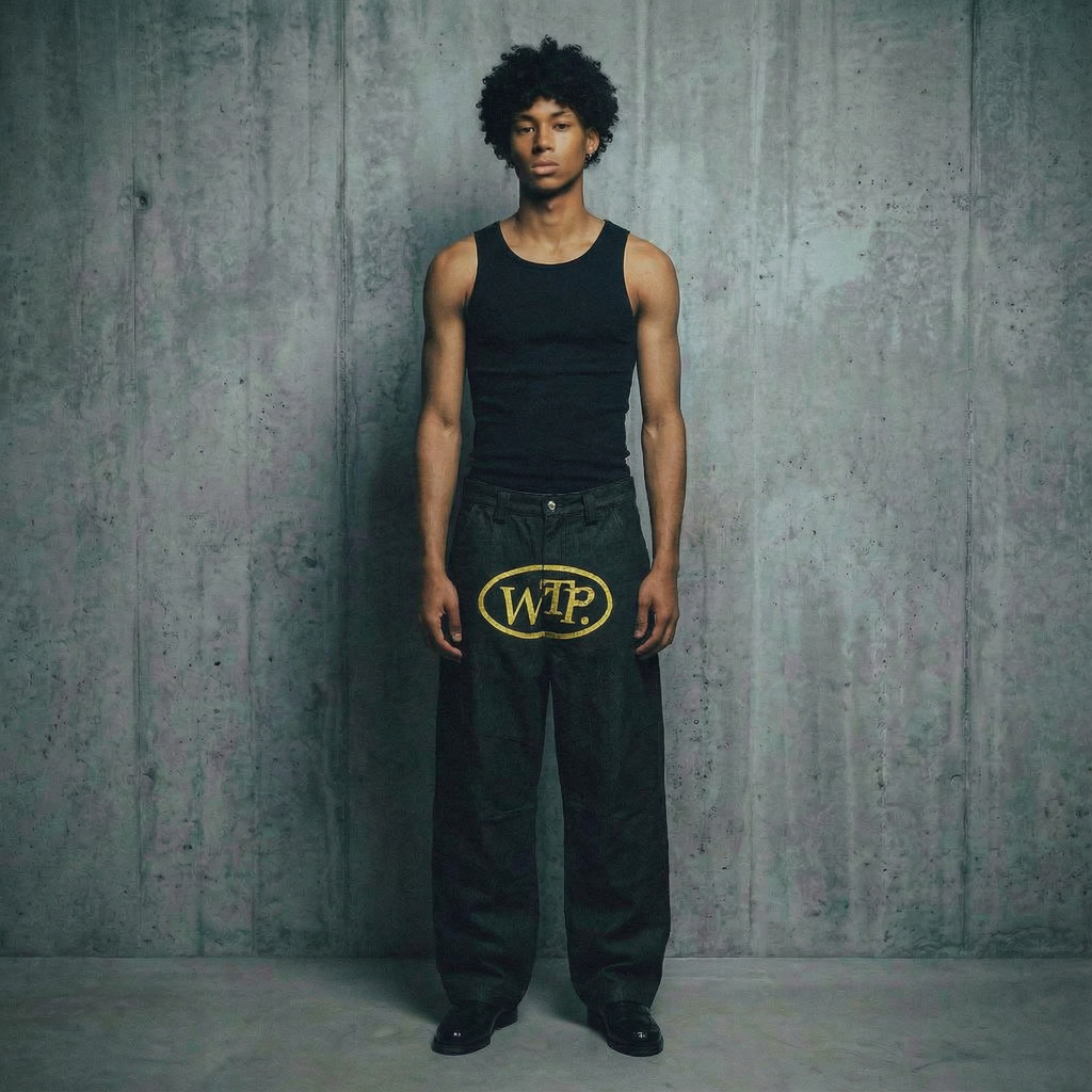 """Ori Logo"" Denim Jeans | Black"