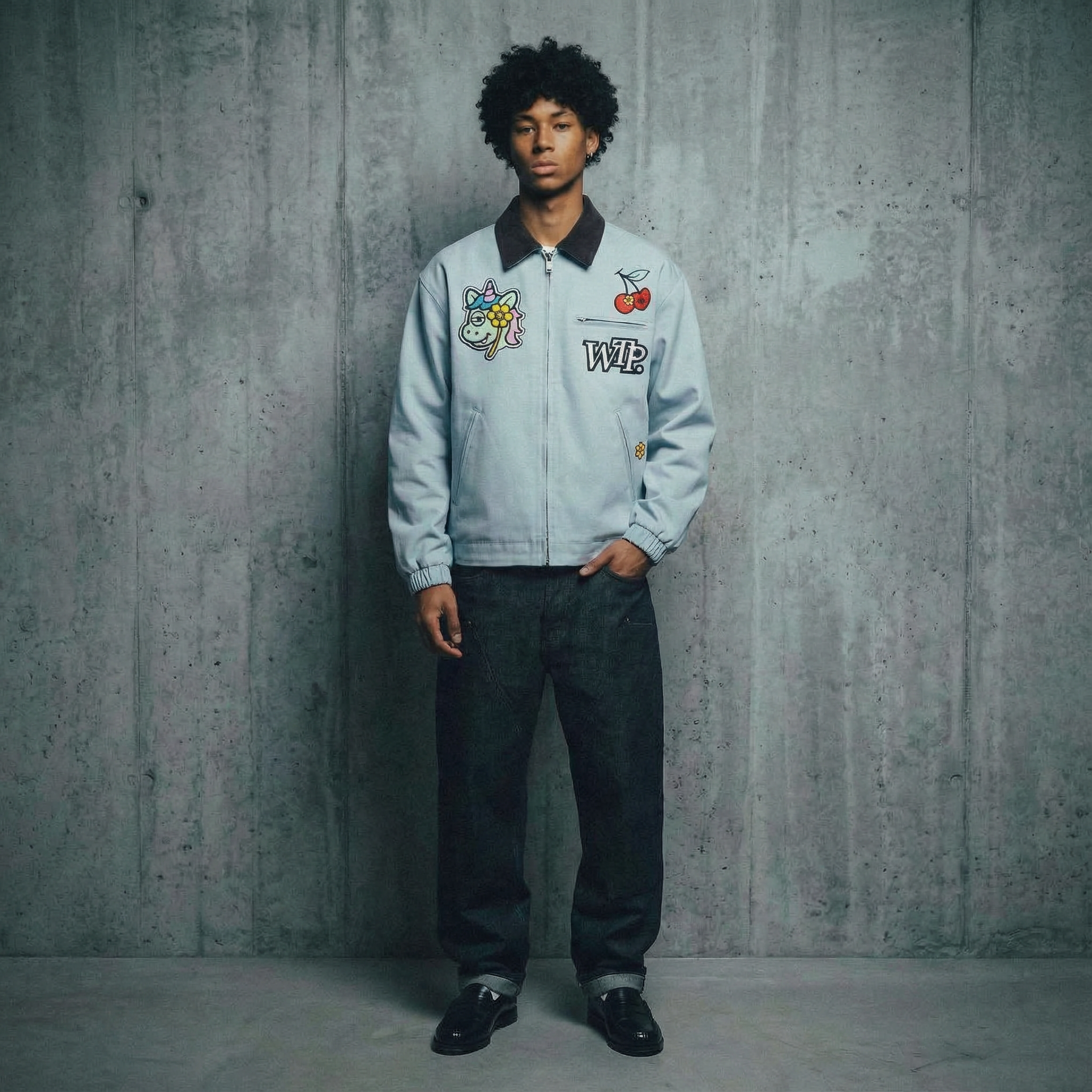 """Dream"" Work Jacket | Pastel Blue"