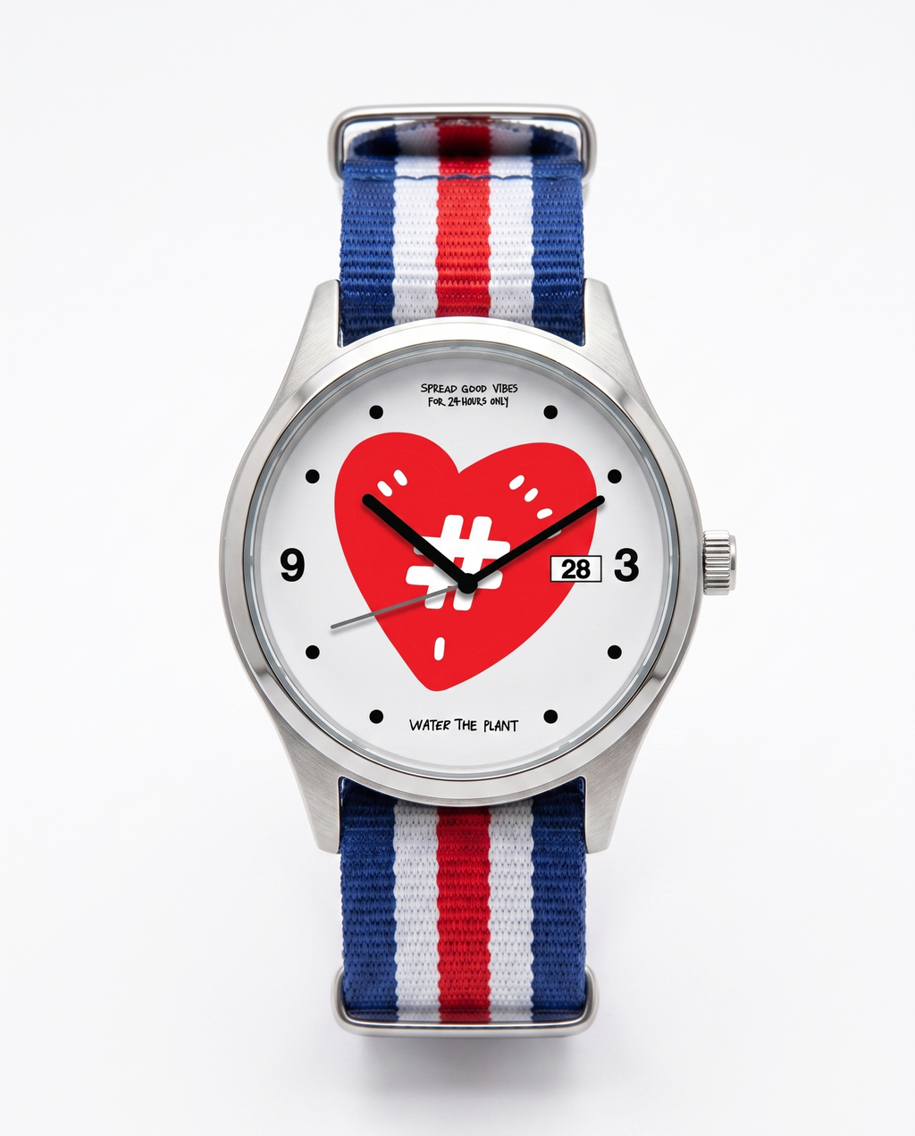 Spread Love Time To Smile Watch | Blue Red