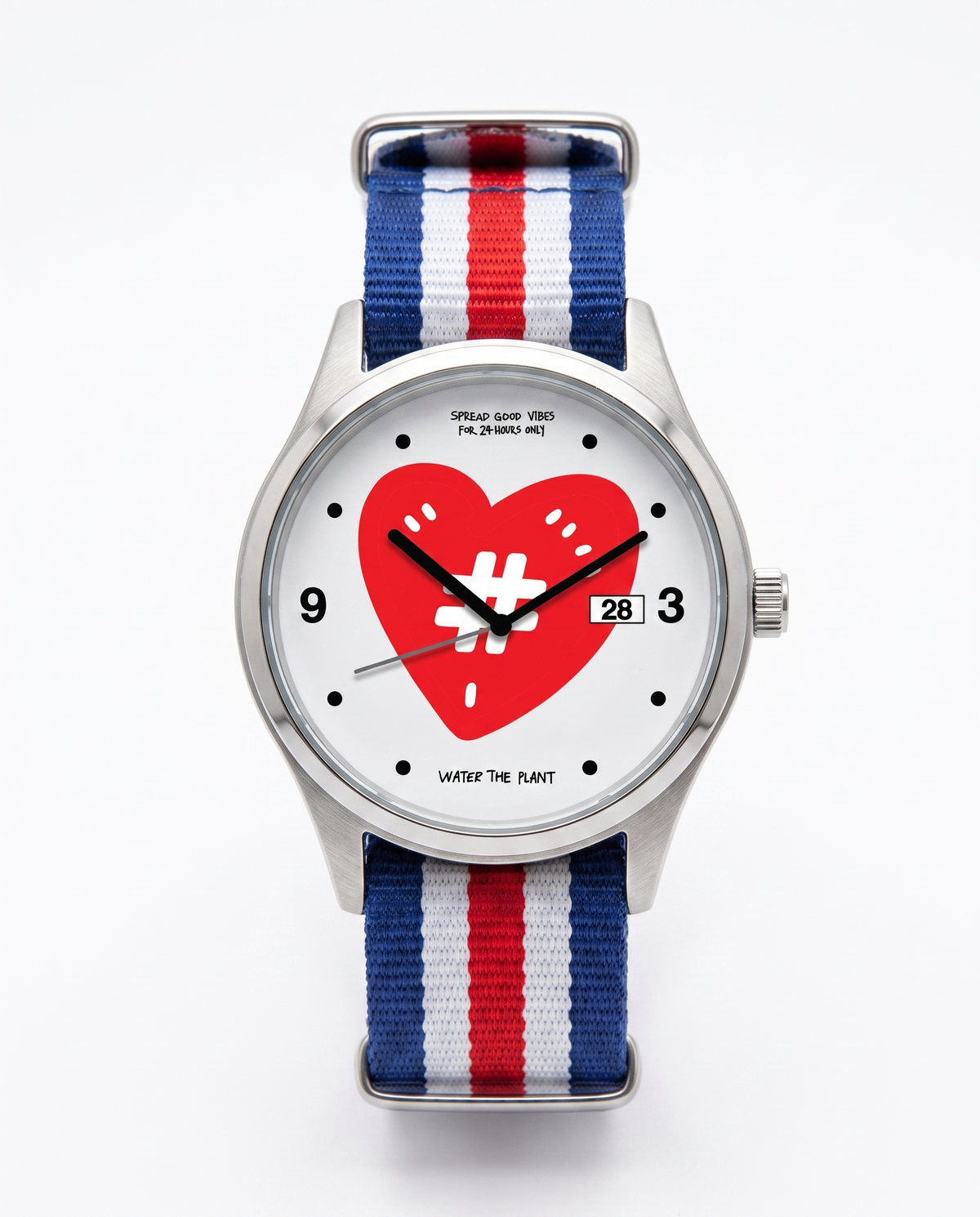 Spread Love Time To Smile Watch | Blue Red