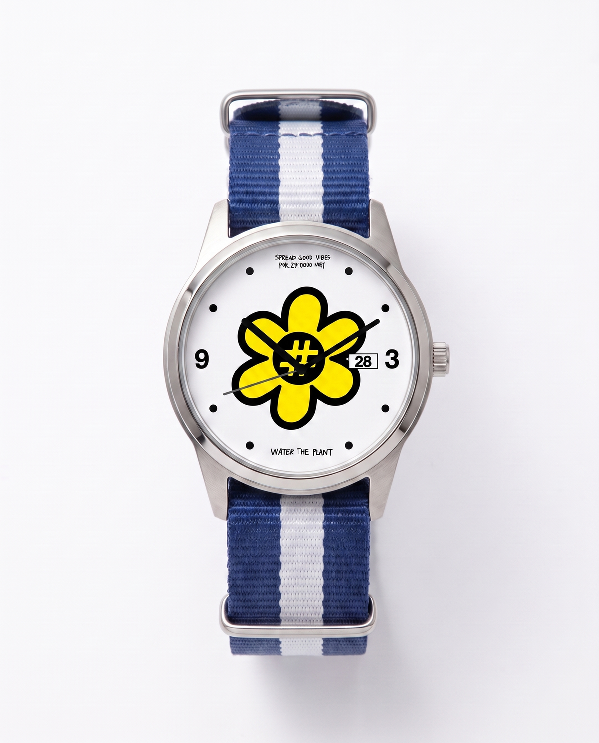 Good Vibes Time To Smile Watch | Blue White