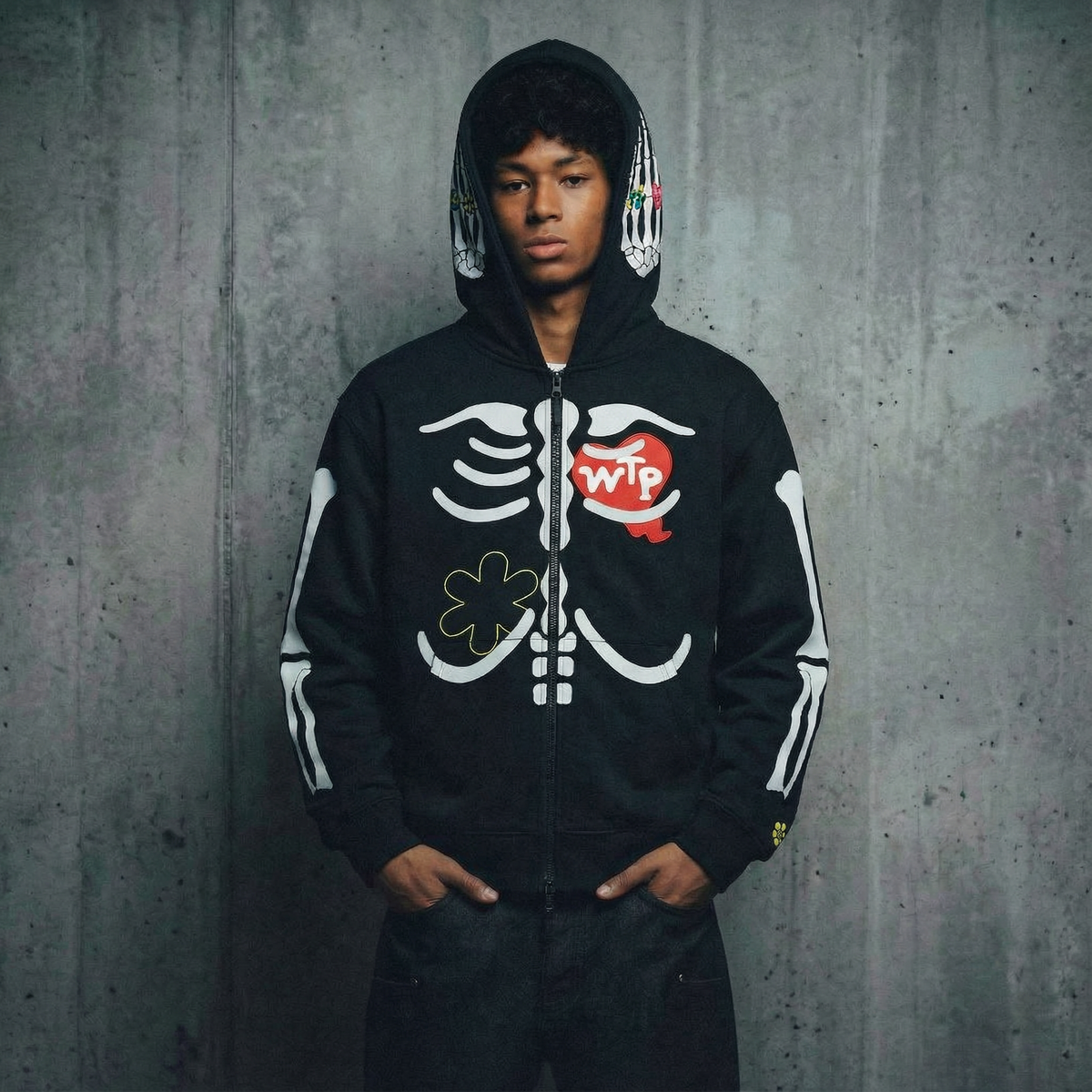 "Skelly" Hoodie | Black