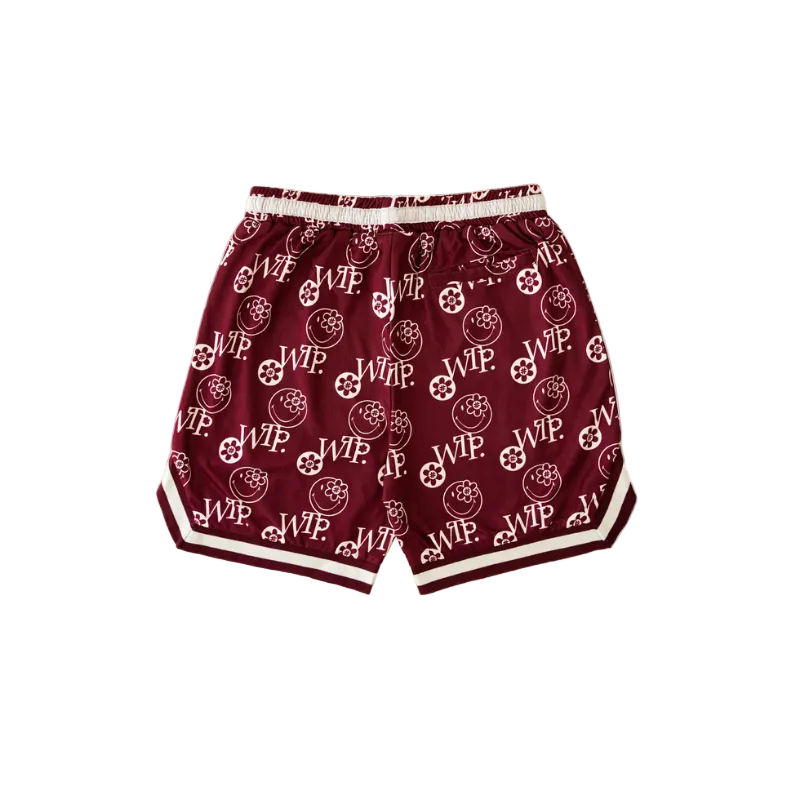 Smiley® Basketball Shorts | Burgundy
