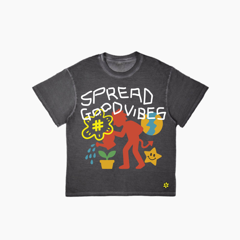 "GROOVE" Tee | Washed Black