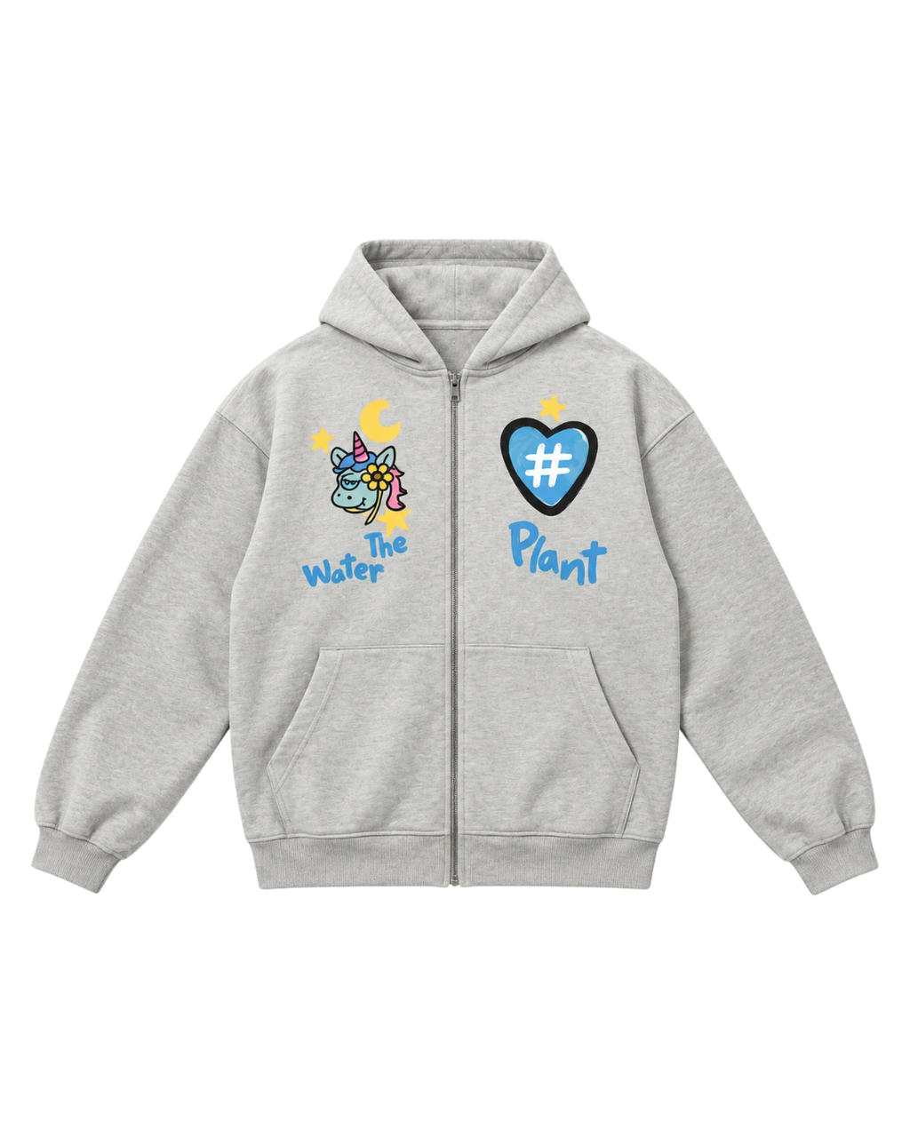 "Univorn" Zip Hoodie | Light Gray