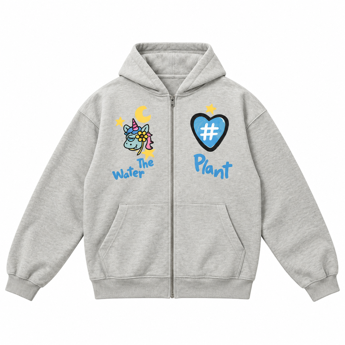 "Univorn" Zip Hoodie | Light Gray
