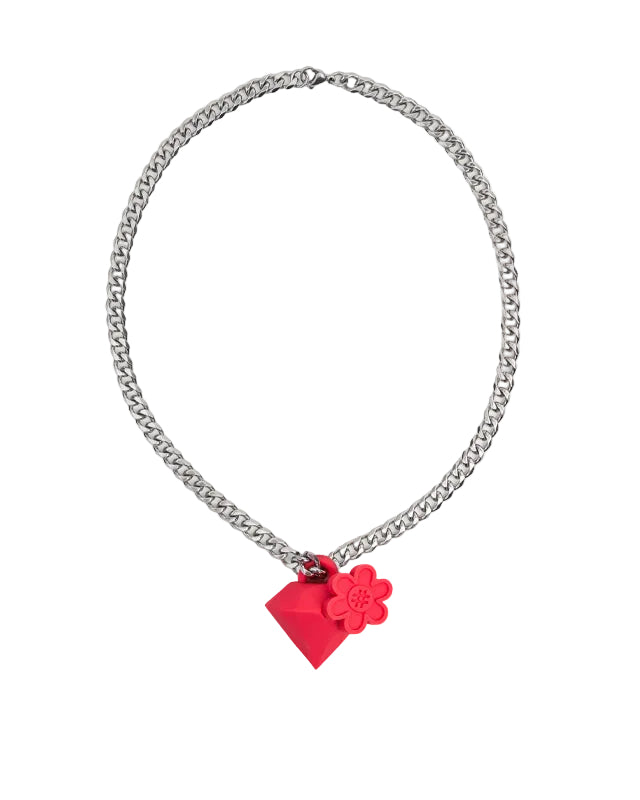 WTP "DIAMOND BLOOM" NECKLACE | FIERY RED