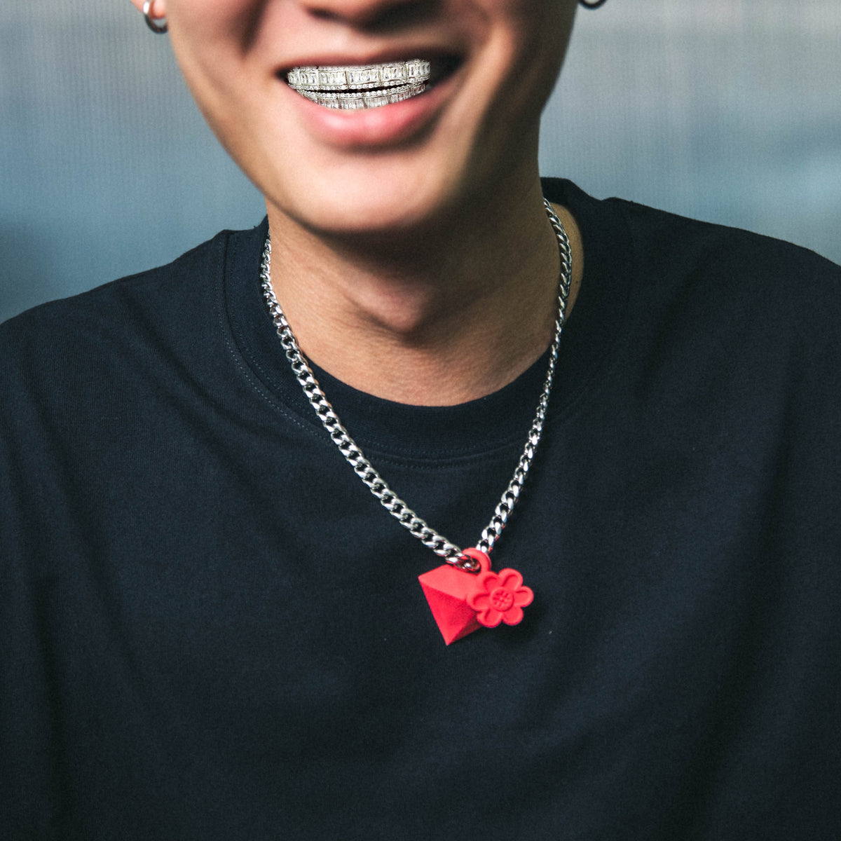 WTP "DIAMOND BLOOM" NECKLACE | FIERY RED