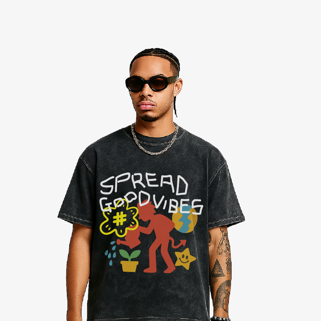 "GROOVE" Tee | Washed Black