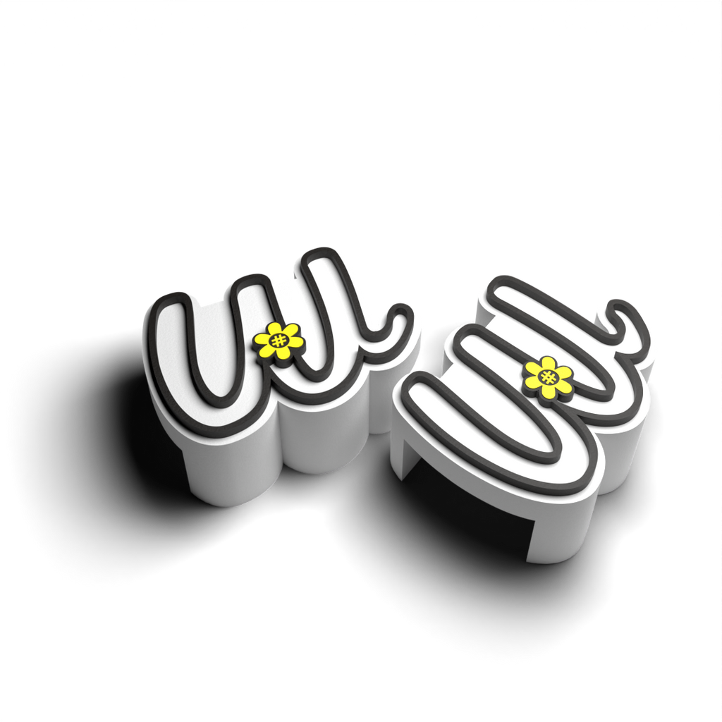 "W" Charm | White