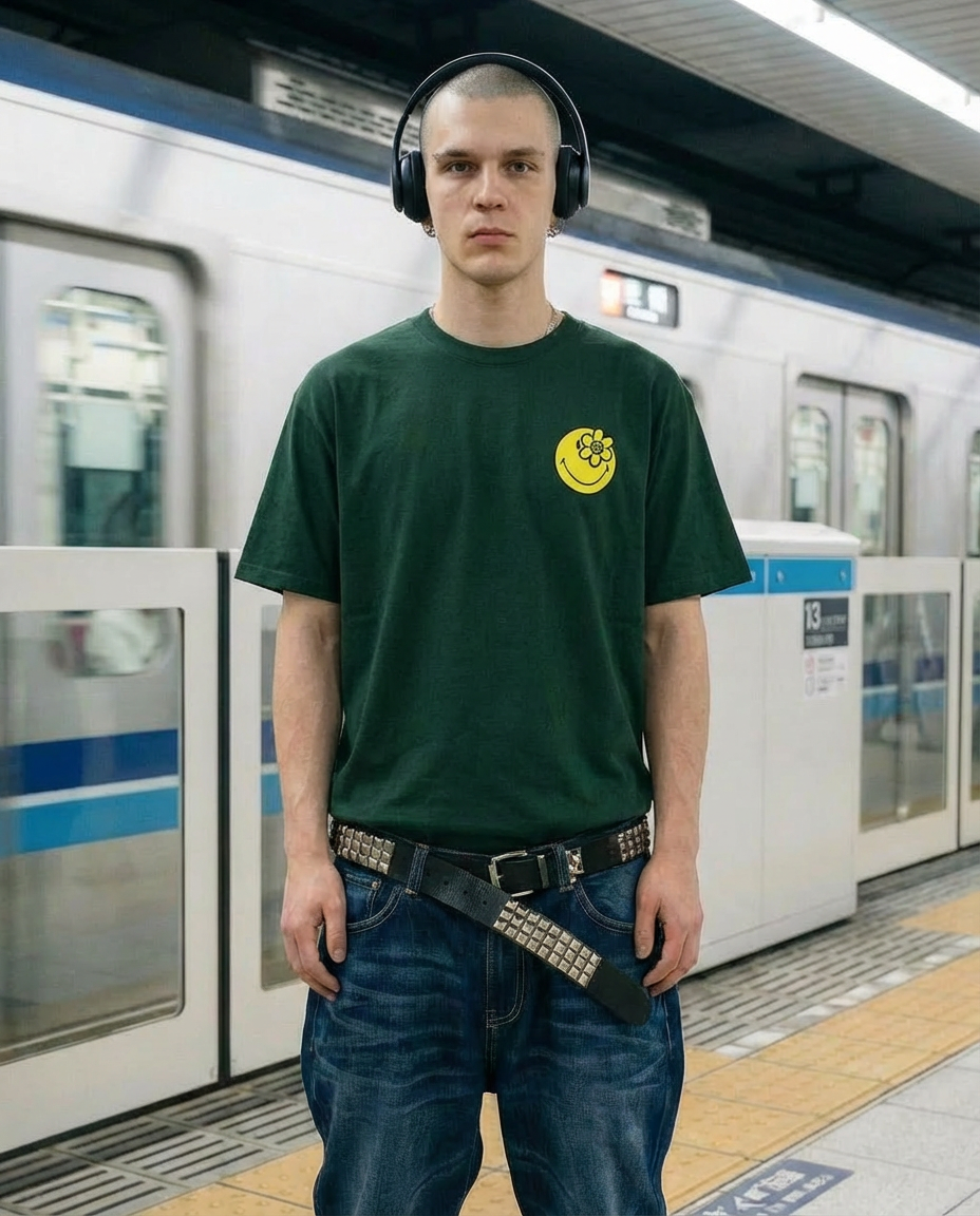 SMILEYWORLD® BEAM TSHIRT | DARK GREEN