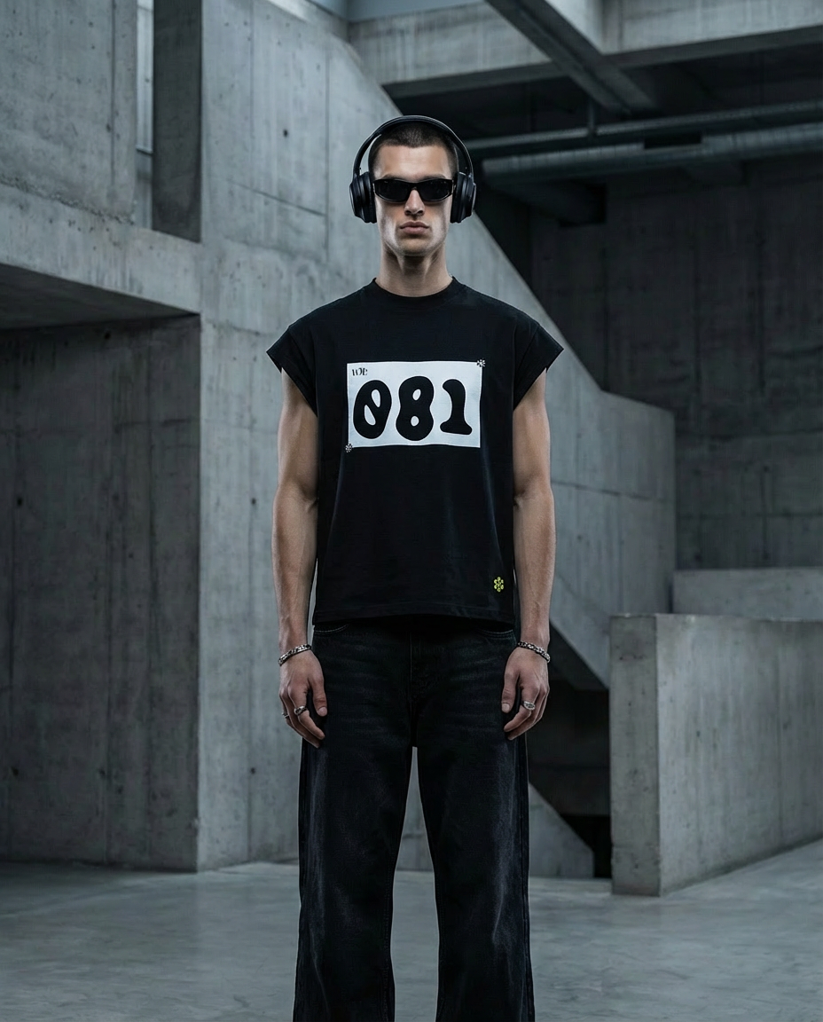 WTP "RUNNING MAN" Sleeveless Tank Top | Black