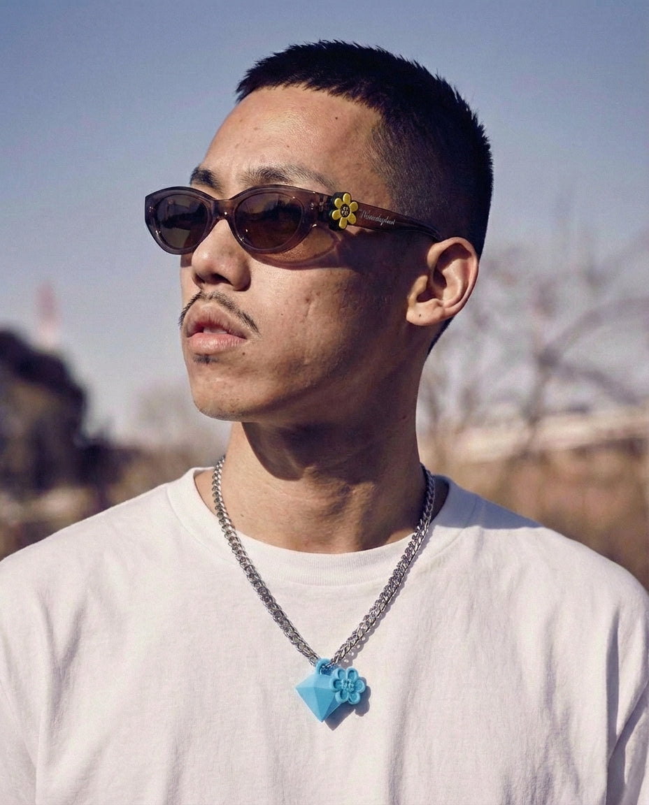 WTP "DIAMOND BLOOM" NECKLACE | OCEAN BLUE