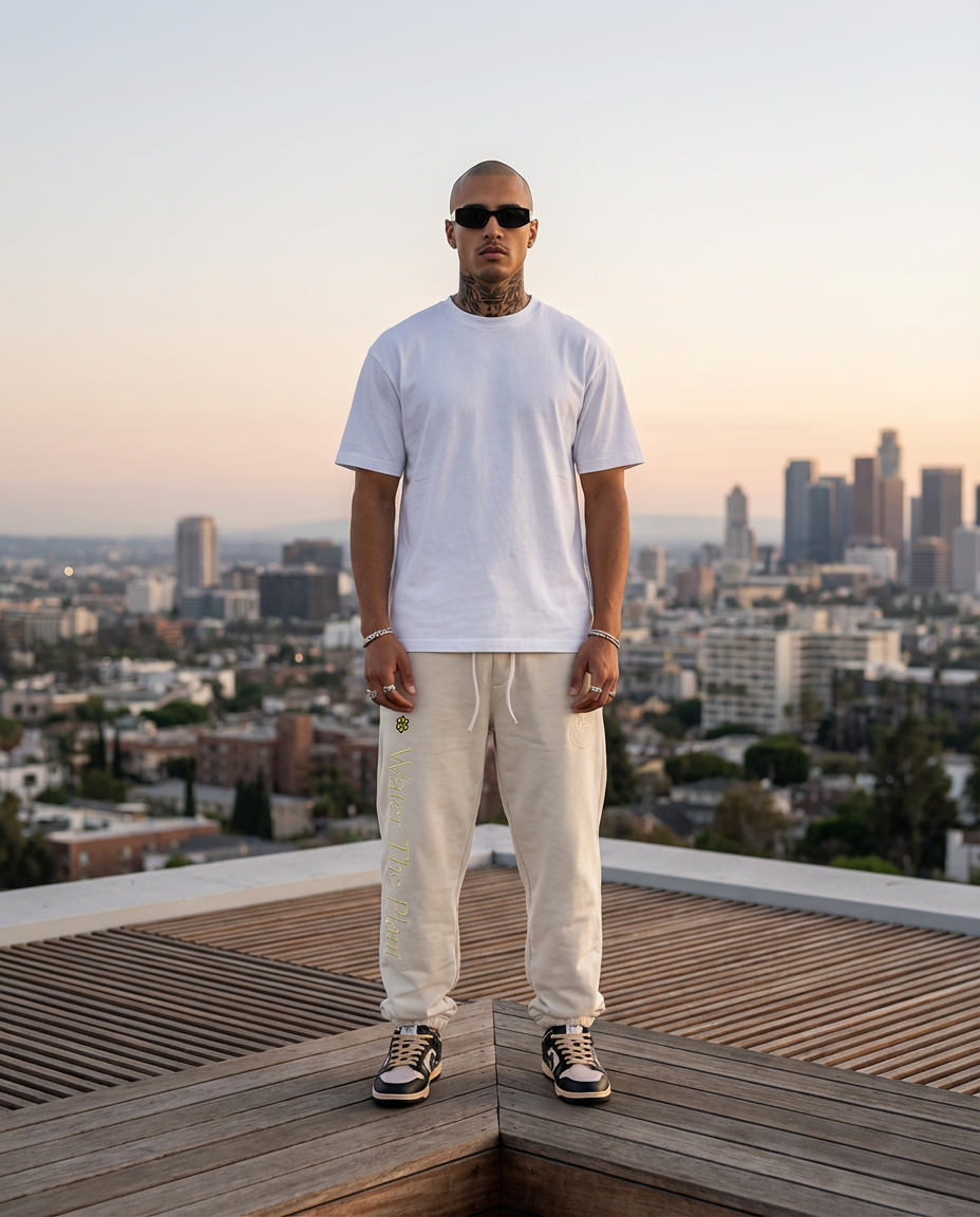 Smiley Copyright Sweatpants | Cream