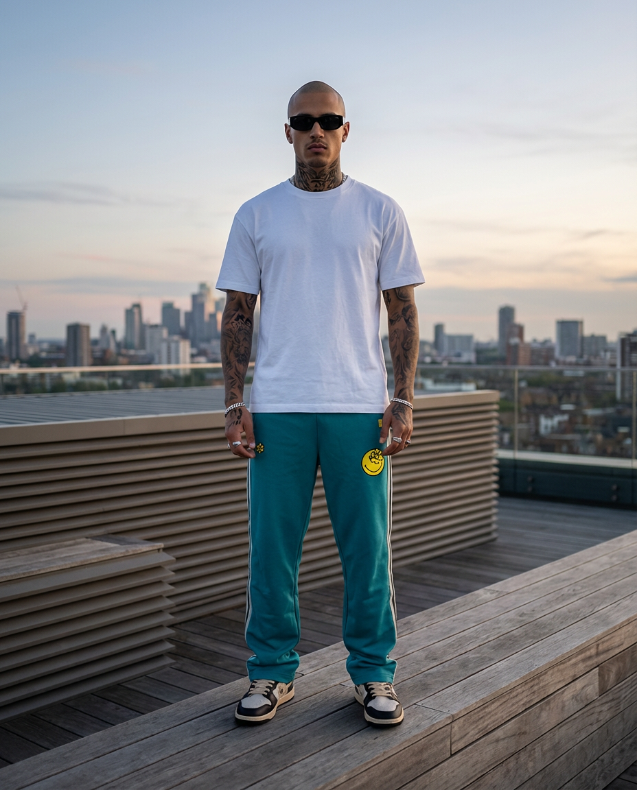 SMILEYWORLD® BASIC TRACK PANTS | GREEN