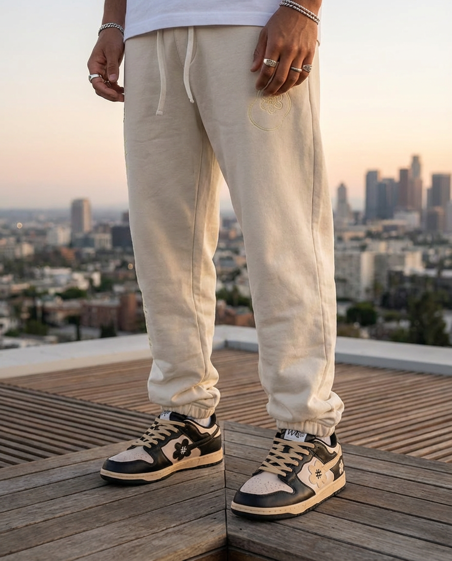Smiley Copyright Sweatpants | Cream