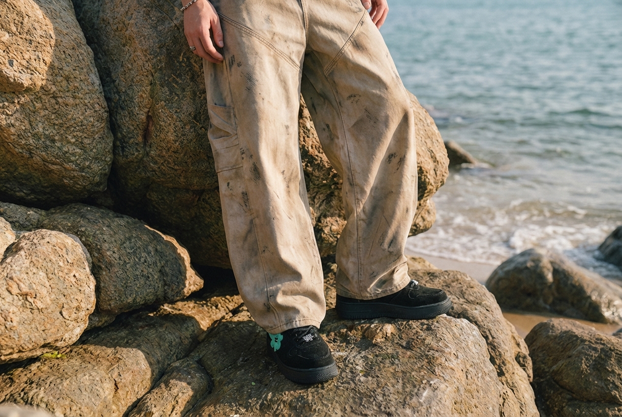 "DESERT" Curve Silhouette Pants | Brown