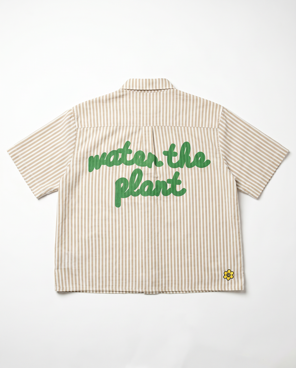 "SUNDAY" Stripe Shirt | Khaki
