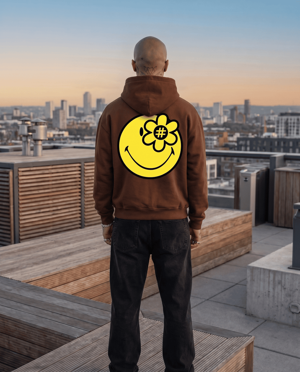 SMILEYWORLD® LOGO HOODIE | BROWN