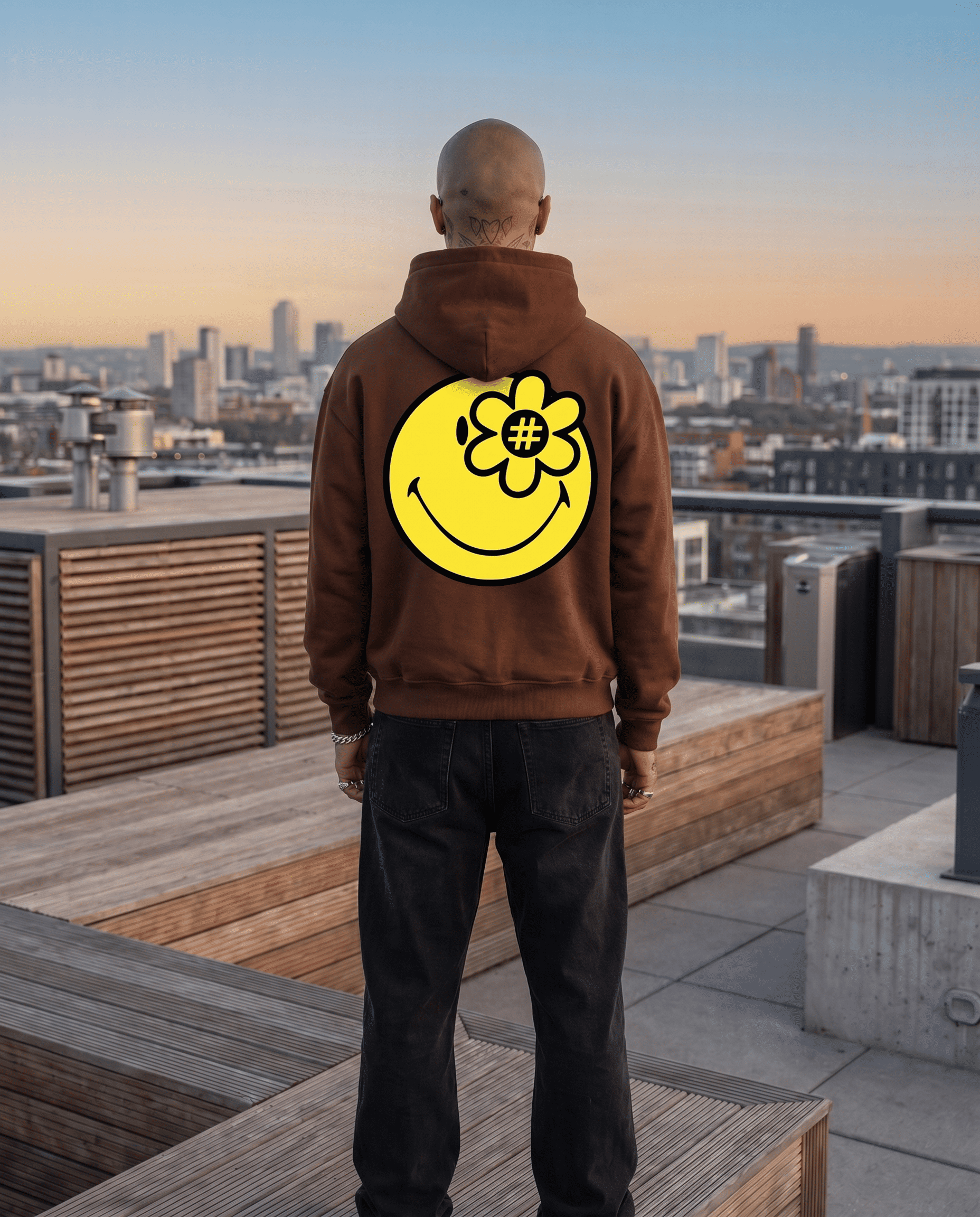 SMILEYWORLD® LOGO HOODIE | BROWN