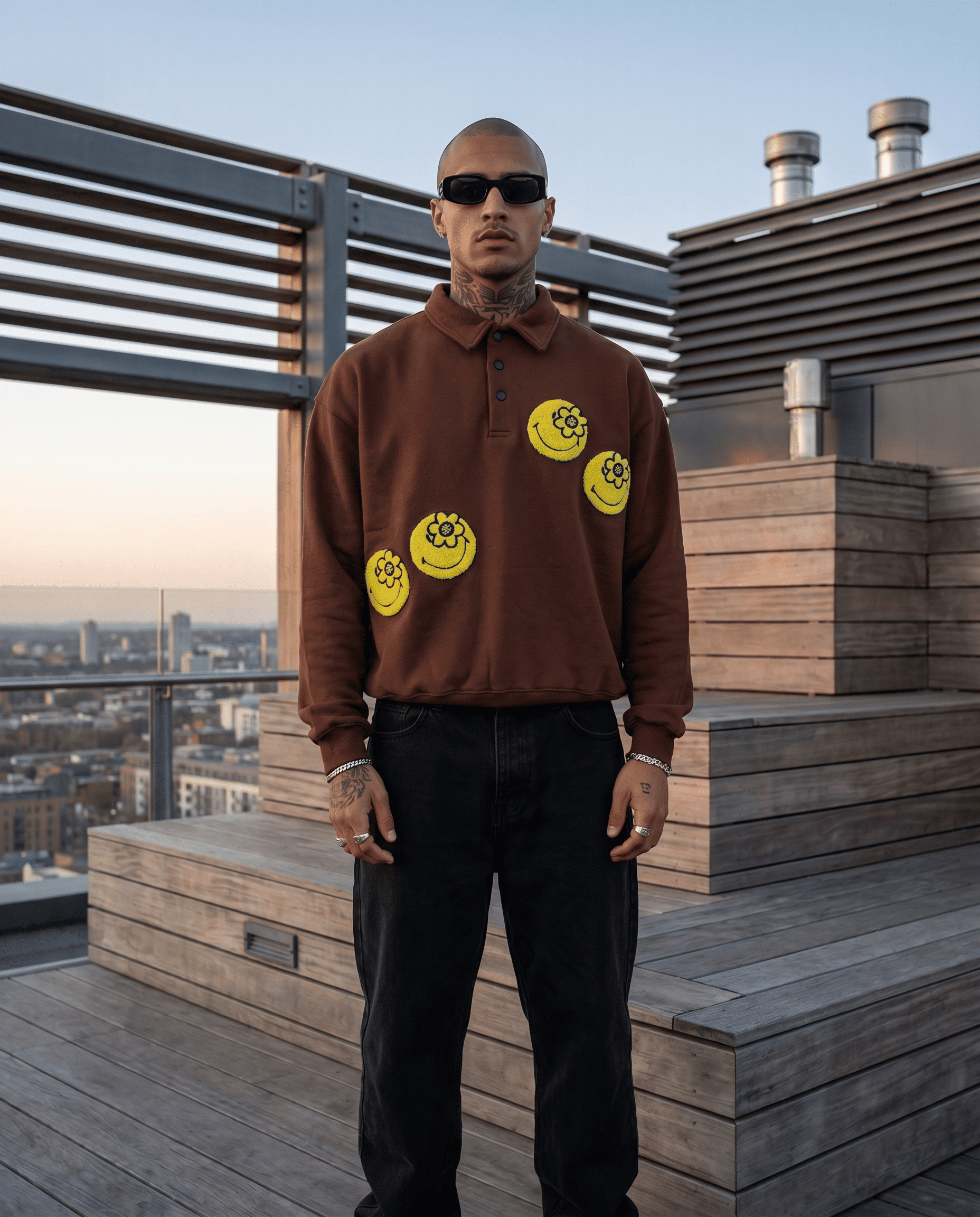 SMILEYWORLD® ENCHANTING L/S POLO | BROWN