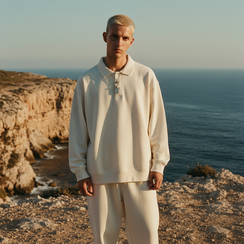 Blanks L/S Polo | Flat White